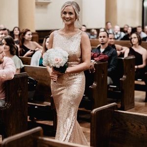 THEIA Sequence Rose Gold Dress